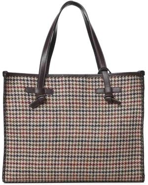 Gianni Chiarini Marcella Houndstooth Shopping Bag - Brown