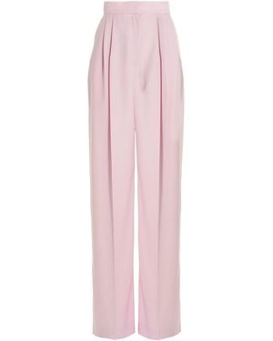 McQueen Pleat Detailed Wide Leg Trousers - Pink