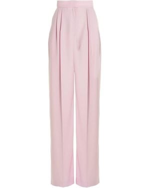 McQueen Pleat Detailed Wide Leg Trousers - Pink