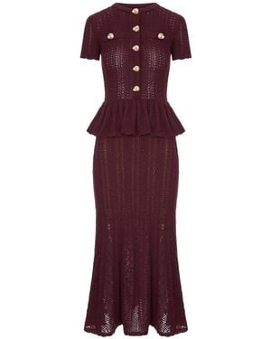 Self-Portrait Long Dress - Purple