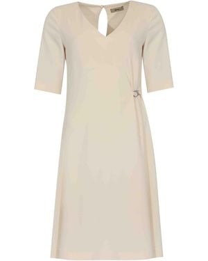 Herno Midi Dress With Carabiner Hook - Natural