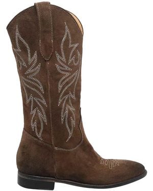 Pawelk's Suede Texano Boots - Brown