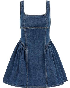 Self-Portrait Denim Mini Dress - Blue