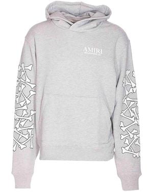 Amiri Bones Stacked Hoodie - Grey