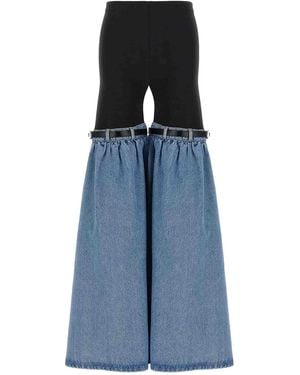 Coperni Hybrid Denim Flare Pants - Blue