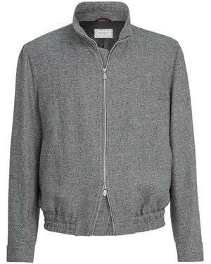 Brunello Cucinelli Hopsack Jacket - Gray