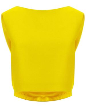 Balenciaga Draped Crop Top - Yellow