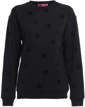 McQ Velvet Micro Swallow Sweatshirt - Black