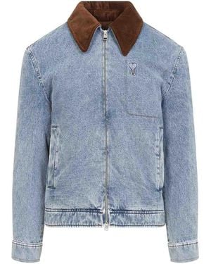 Ami Paris Giacca Con Cerniera Adc - Blu