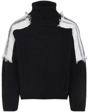 Mordecai Jacquard Stripe Turtle Neck - Black