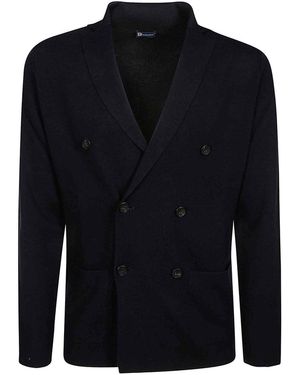 FILIPPO DE LAURENTIIS Double Breasted Jacket Merino Wool - Blue