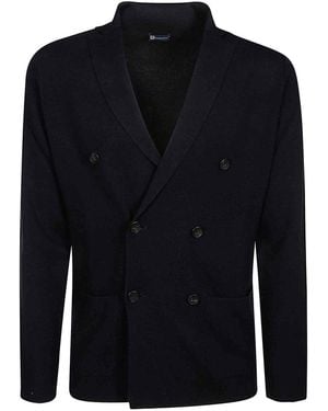 FILIPPO DE LAURENTIIS Double Breasted Jacket Merino Wool - Blue