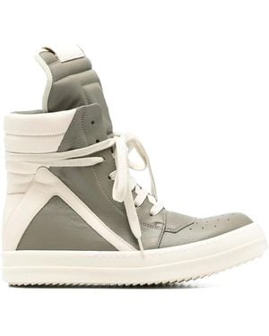 Rick Owens Geobasket Leather Sneakers - Natural