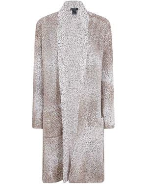 Avant Toi Scratched Effect Moss Stitch Cardigan - Gray