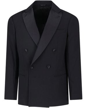 Giorgio Armani Virgin Wool Blazer - Blue