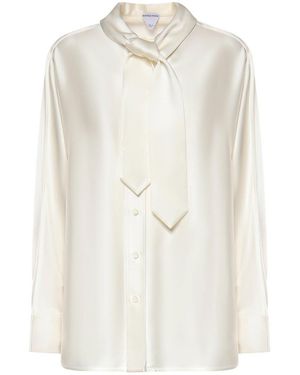 Bottega Veneta Flowing Silk Satin Shirt - White