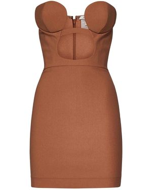Nensi Dojaka Strapless Mini Dress - Brown