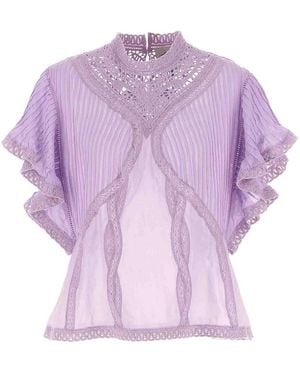 FARM Rio Openwork Detail Blouse - Purple