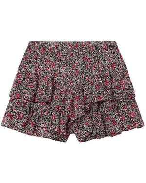 Isabel Marant Cotton Shorts With Floral Print - Red