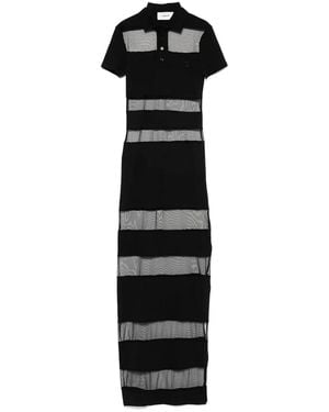 Coperni Striped Sheer Polo Dress - Black