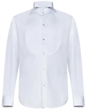Emporio Armani Cotton Poplin Tuxedo Shirt - White