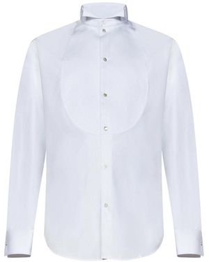 Emporio Armani Cotton Poplin Tuxedo Shirt - White
