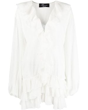 Blumarine Long Blouse With Flounces - White
