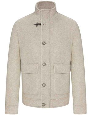 Fay Wool Bomber Jacket - White