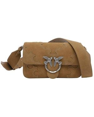 Pinko Mini Love One Slouchy Crossbody Bag - Brown