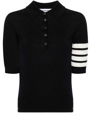 Thom Browne 4Bar Wool Polo Shirt - Black