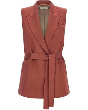 Peserico Linen Viscose Vest - Red