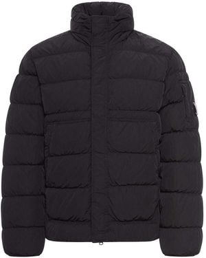 C.P. Company Chrome-R Hooded Lens Down Jacket - Blue