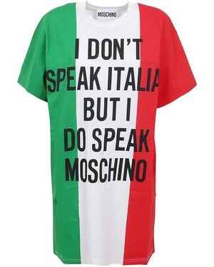 Moschino Italian Slogan Mini Dress - Red