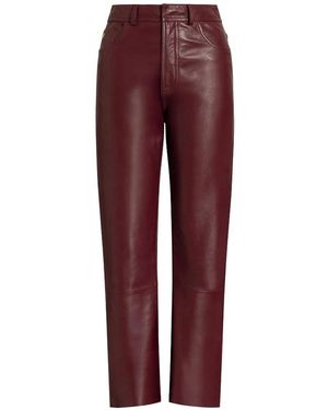 Alberta Ferretti Faux Leather Trousers - Red