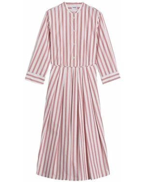 Aspesi And Striped Cotton Midi Dress - Pink