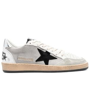 Golden Goose Ball Star Net Upper Suede Star Laminated Heel Trainers - White