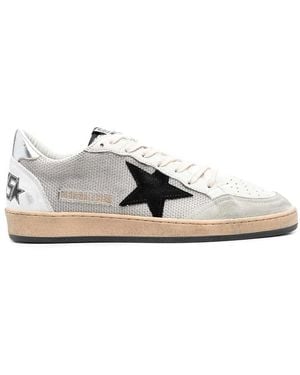 Golden Goose Ball Star Net Upper Suede Star Laminated Heel Trainers - White
