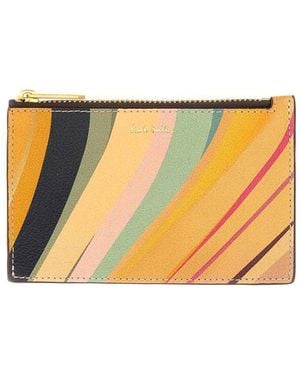 Paul Smith Card Holder Dusky Swirl - Orange