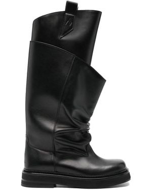 The Attico Robin Walk Leather Boots - Black