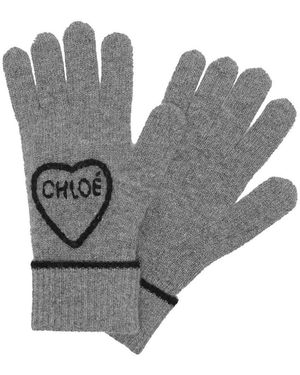 Chloé E Encoeur Gloves - Grey