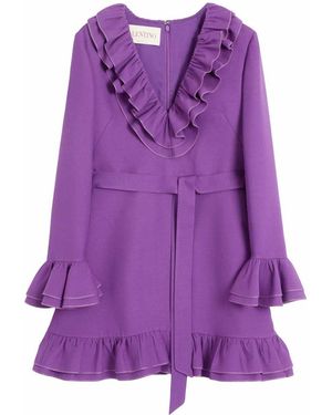 Valentino Garavani Crepe Couture Mini Dress - Purple