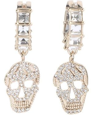 McQueen Pav Skull Earrings - White