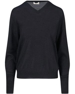 Ma'ry'ya Virgin Wool And Silk Blend Jumper - Blue