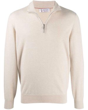 Brunello Cucinelli Pull Col Bateau - Blanc