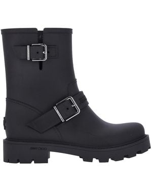 Jimmy Choo "Biker" Wellington Boots - Black