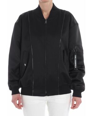 KARL LAGERFELD Oversize Bomber - Black
