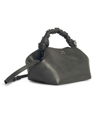 【関税＆送料込み】Ganni 'Bou Xxl' Grey Leather Blend Bag Ganni Bou Xxl Leather Blend Bag in Grey | Lyst UK