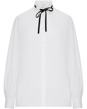 Valentino Garavani Poplin Shirt With Ruffled Collar - White