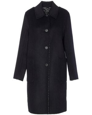 Tory Burch Jacquard T-Monogram Coat - Blue