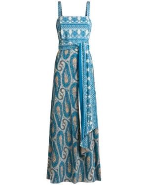 Etro Long And Viscose Blend Dress - Blue